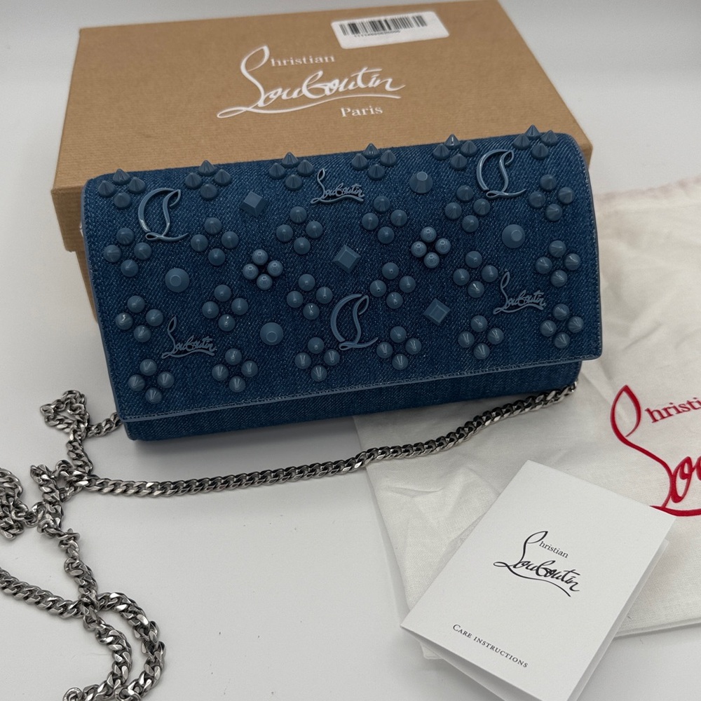 Christian Louboutin Denim Paloma Wallet on Chain - Picture 2 of 10